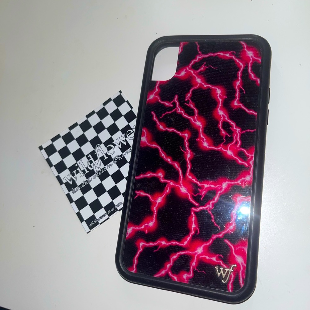 WILDFLOWER PHONE CASE-electric lightning pink and black,  genuine WF case